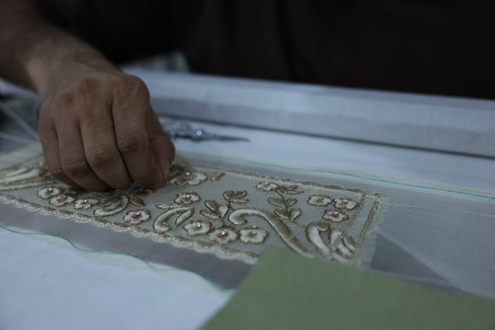 Hand Embroidery on cuffs of shirts
