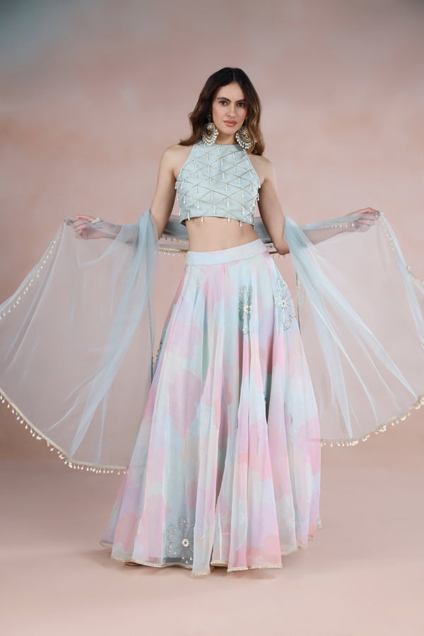 Crown Sapphire Lehenga