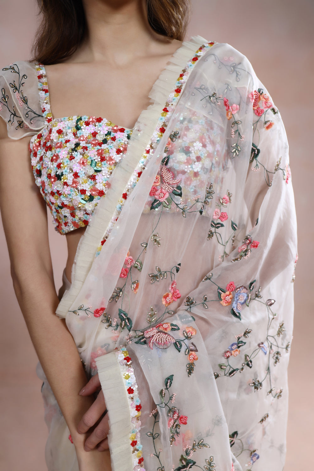 Aurora Slate Saree