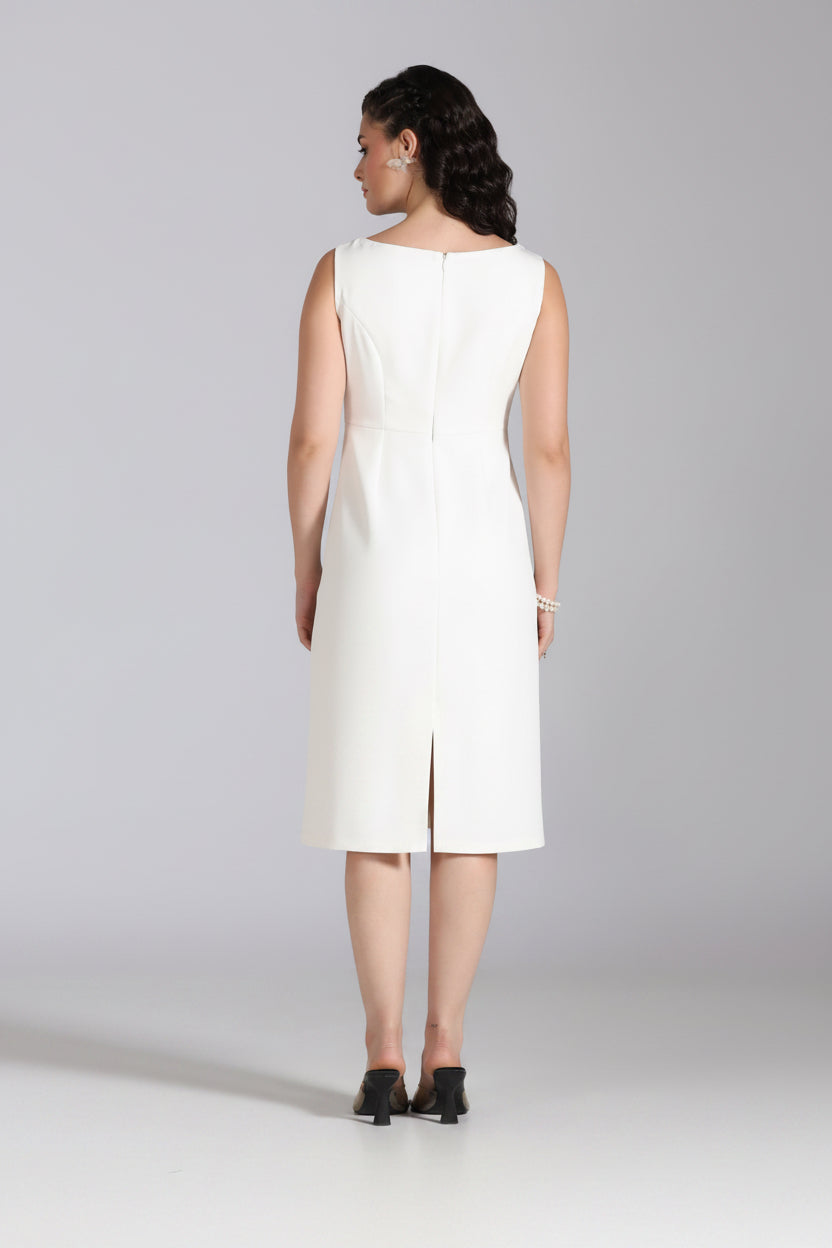 Crimson on  Ivory Dress